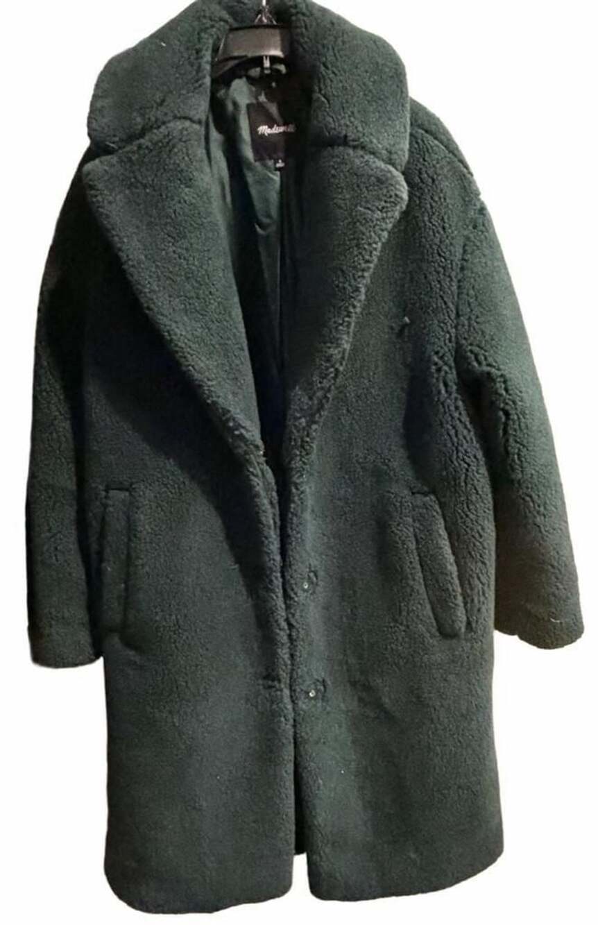 Madewell (Re)sourced Sherpa Teddy Coat Size M Green